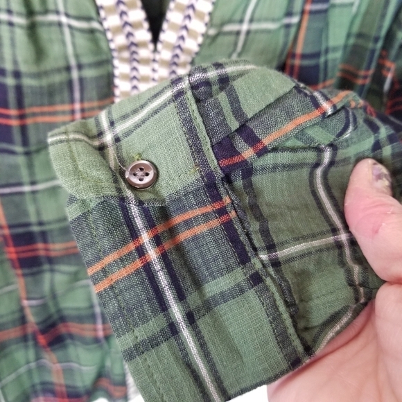 J Crew green plaid embroidered peasant top - Picture 10 of 10